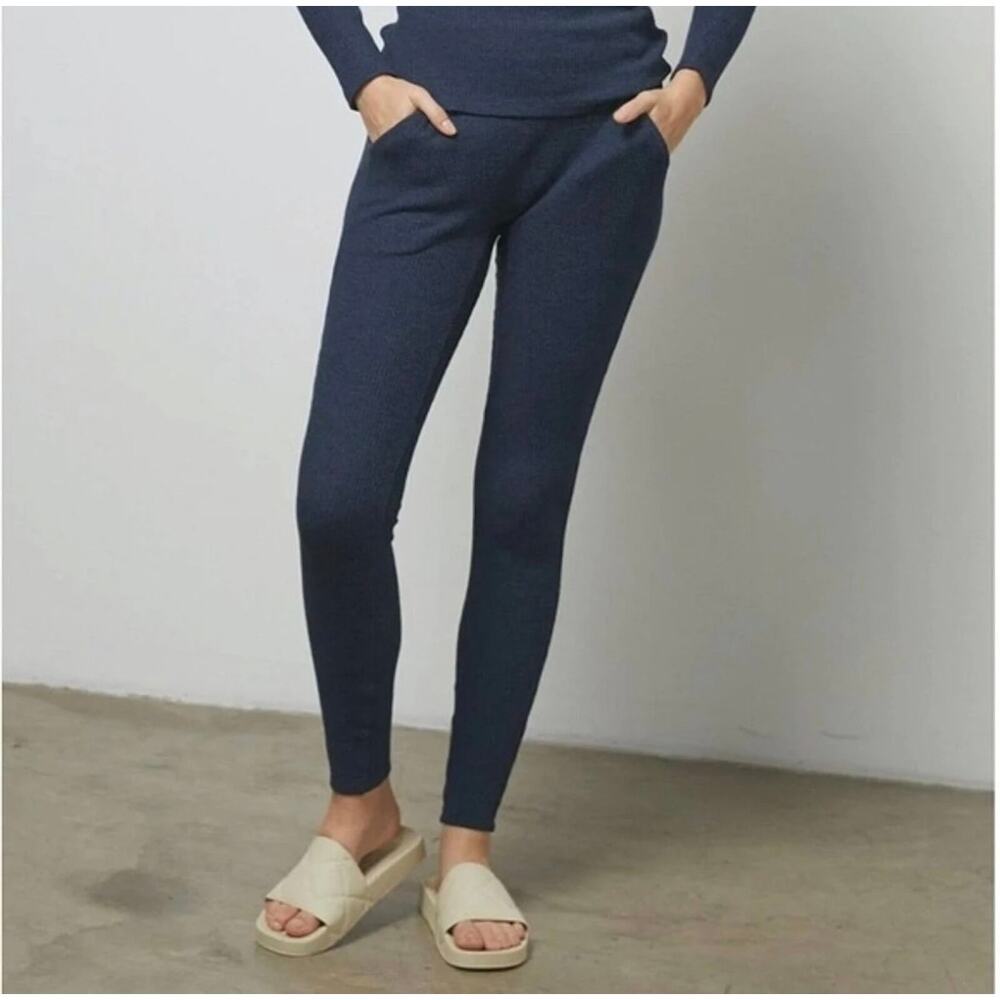 Lunya Blue Waffle Knit Leggings High Waist S NWOT